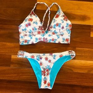 Pink Floral Reversible Bikini (L)